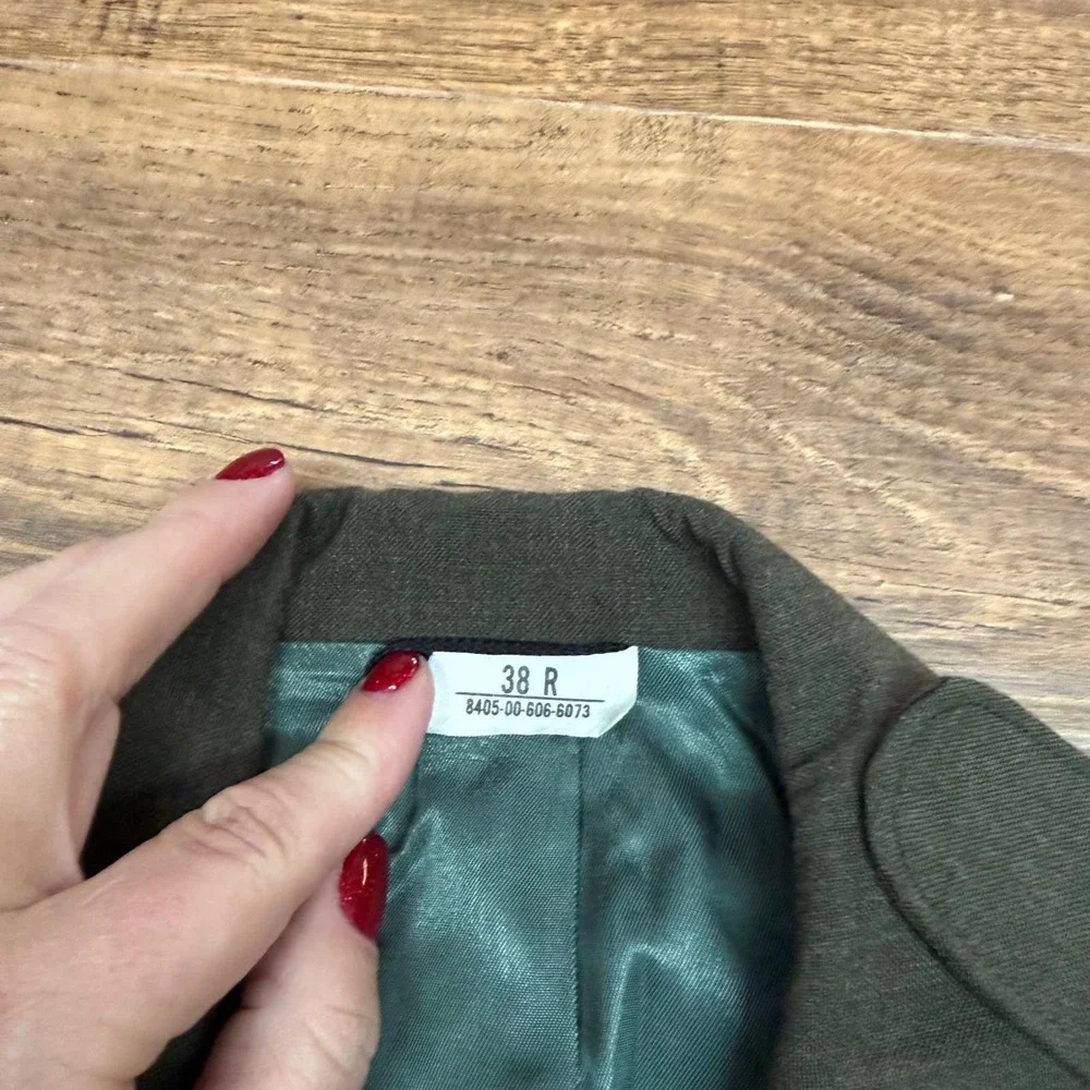 Vintage US Marine Corps Men 38R Military Service Alpha Uniform Jacket Green Wool